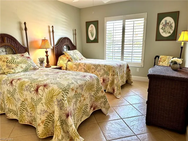 Bedroom no. 3 is furnished with twin beds.