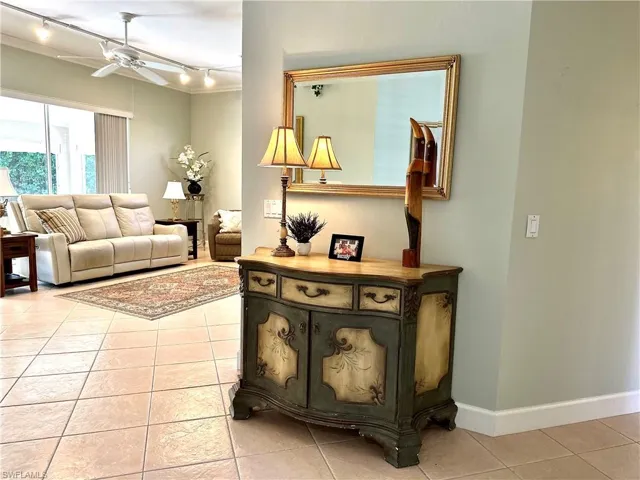 There is a nice flow into the living room.