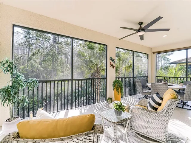 The large 24'X9' tiled lanai overlooks a 41 acre preserve