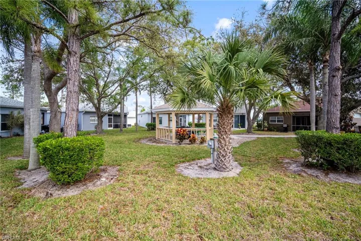 View of yard with a gazebo