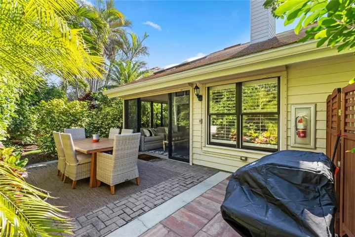 View of patio with grilling area