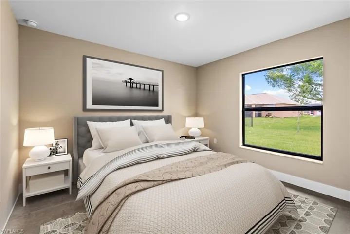 #2 Virtually Staged for illustrative Purposes. Tiled bedroom featuring multiple windows