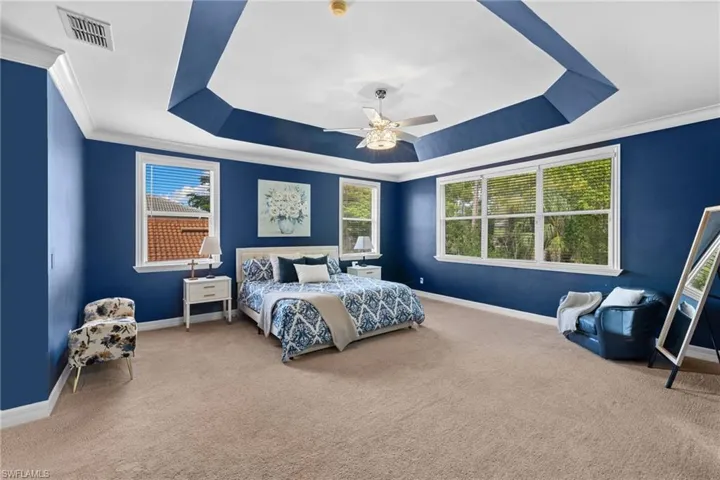 Beautiful tray ceilings.
