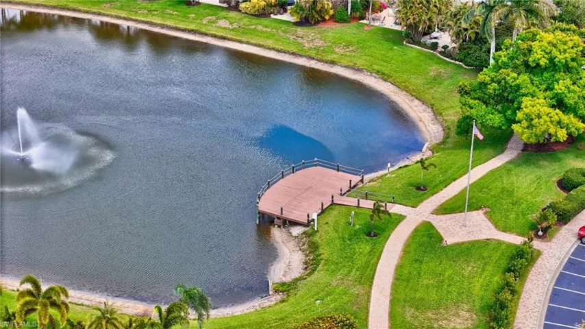 Aerial view of a large body of water