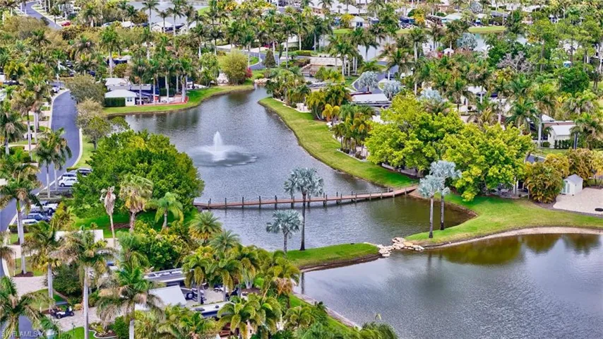 Drone / aerial view of a nearby body of water