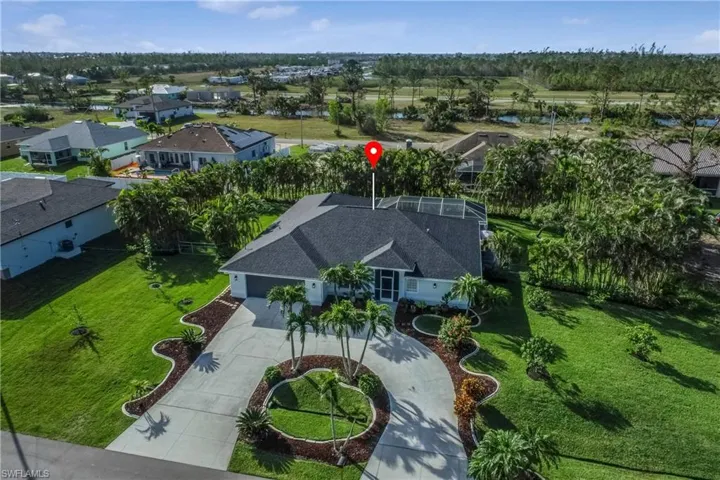 Aerial view of residential area