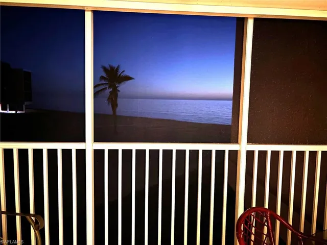 Interior details featuring a beach view