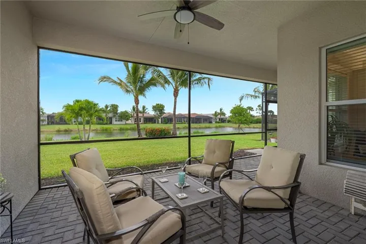 screened Lanai with  lake view