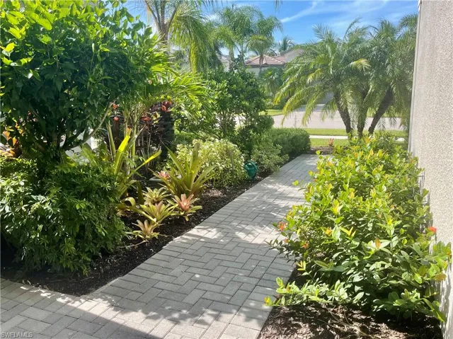 Lush landscaping entrance