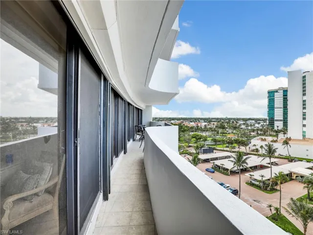 Balcony with a view of city