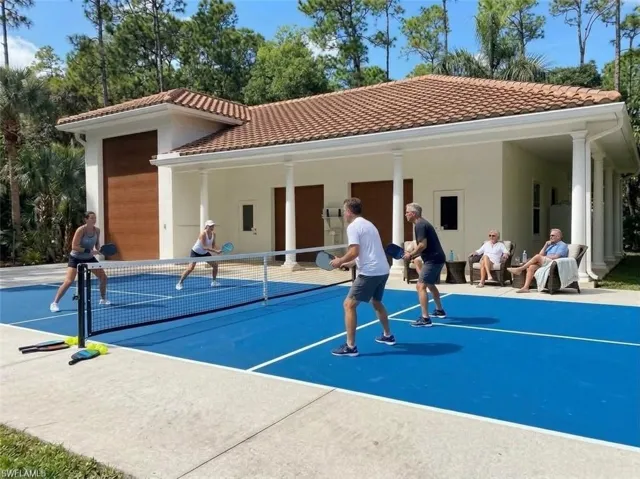 AI generated photo adding the pickleball court and people. All would need to be confirmed with a contractor.