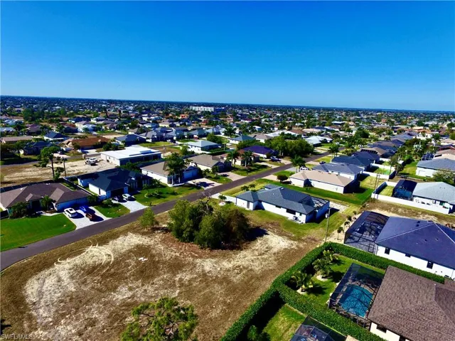 Aerial view of residential area