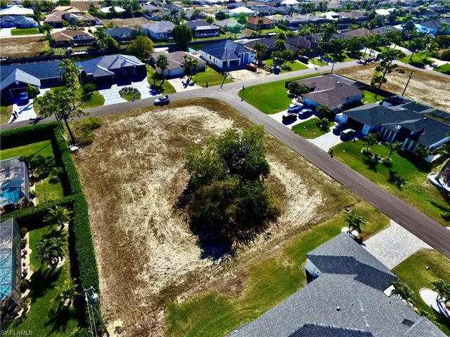 Aerial view of residential area