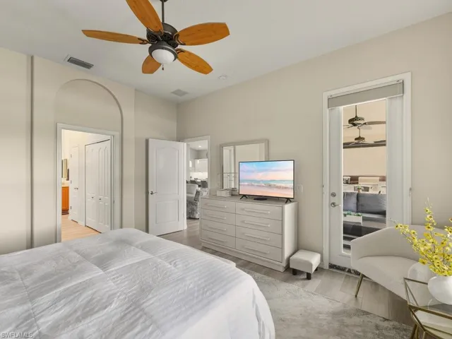 Primary Bedroom with door to lanai