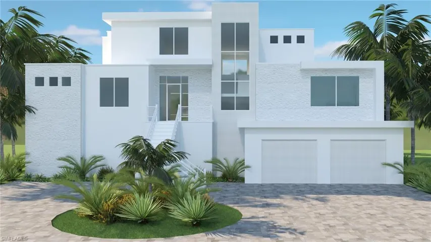 Contemporary home with an attached garage, driveway, and stucco siding