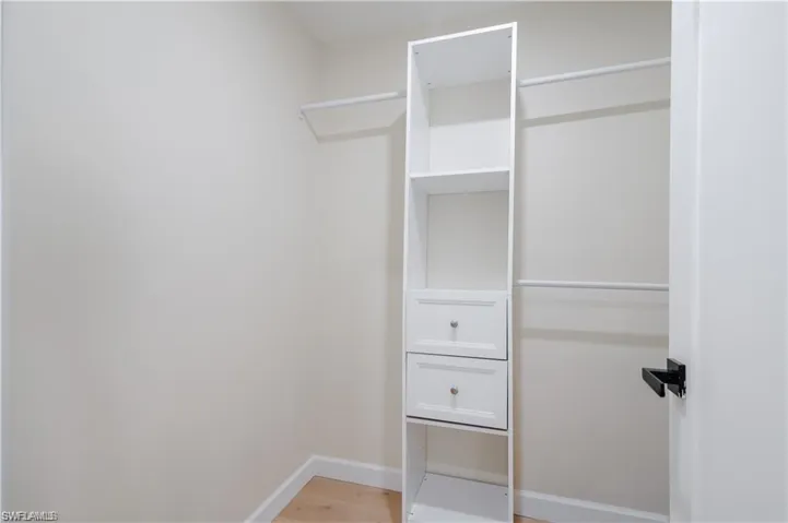 Spacious closet featuring light wood-style floors