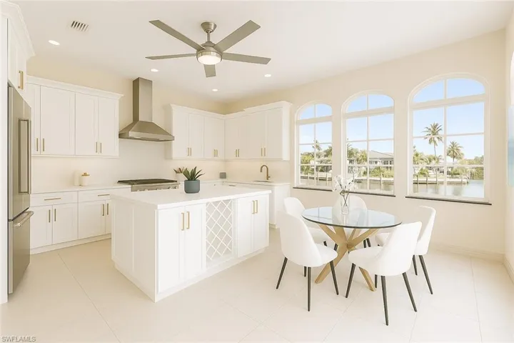 Virtually Staged:Kitchen with lots of light and very spacious.