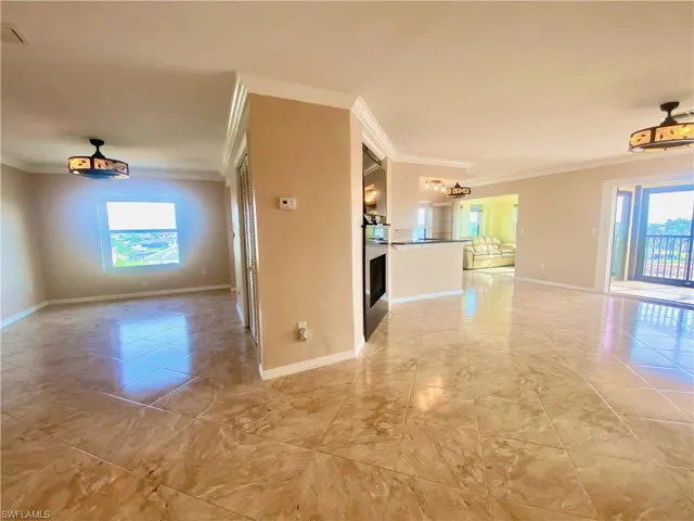 Living room and dining room