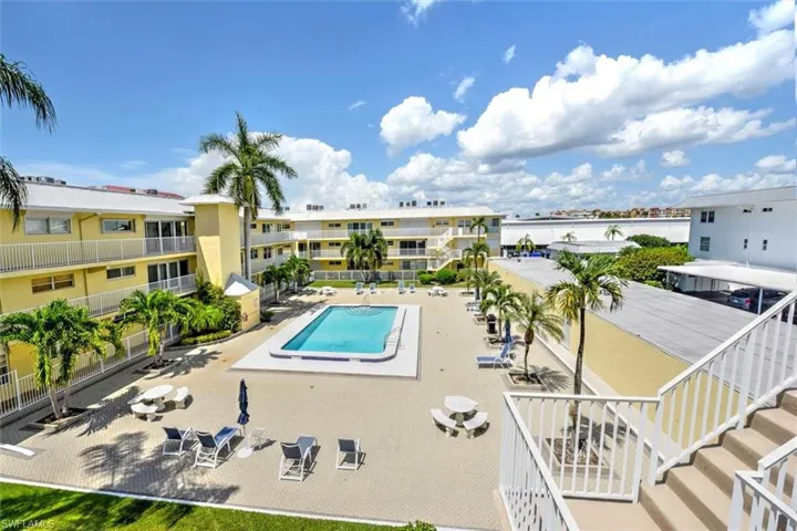 Aerial of pool area