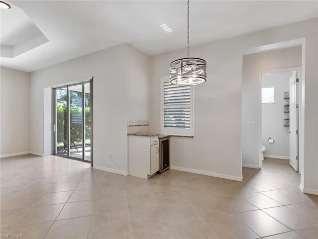 Dining Area has a small built-in buffet space with another beverage chiller.
