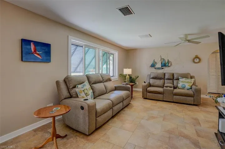 Living room with ceiling fan