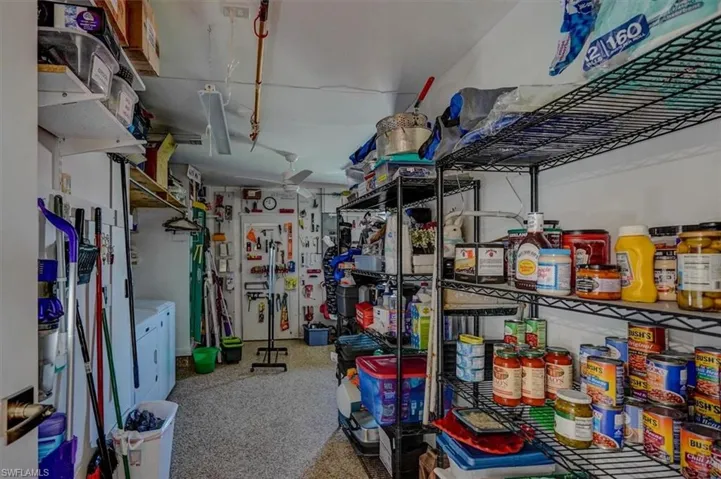 Storage with ceiling fan