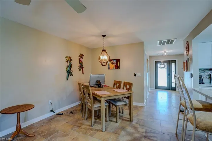 Dining space with french doors
