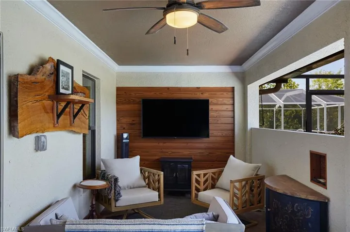 Private seating/entertaining space on pool deck