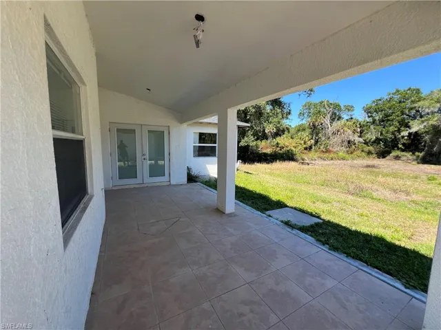 View of patio featuring french doors