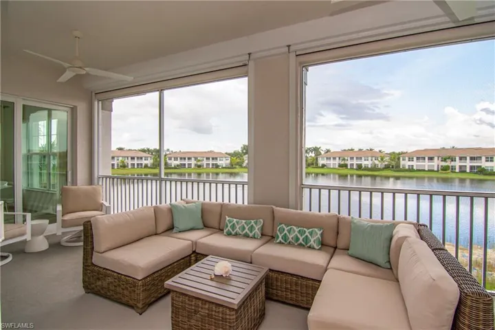 Spacious Lanai with added protection of electric roll down hurricane shades.