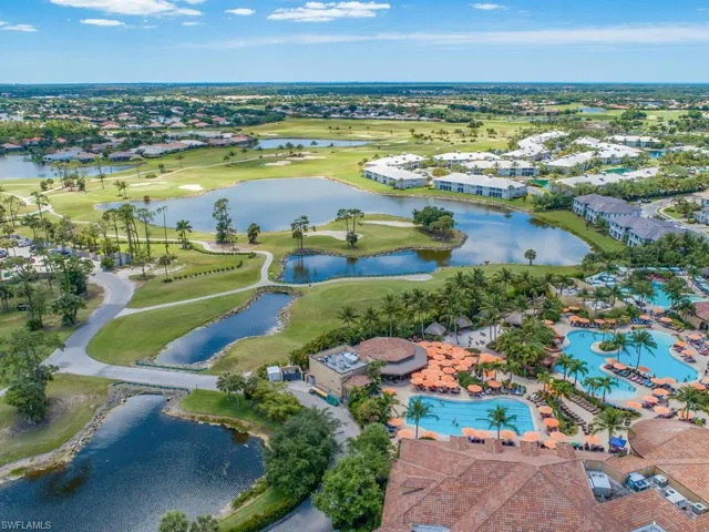 Another view of the 3 pools and tiki bar at The Players Club.  Signature Club is on right side of photo (in the middle).  Leave the car at home and walk or ride your bike to the Club.  Signature Club is the perfect location for you!