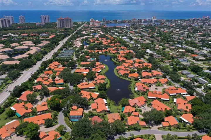 Drone / aerial view of a large body of water