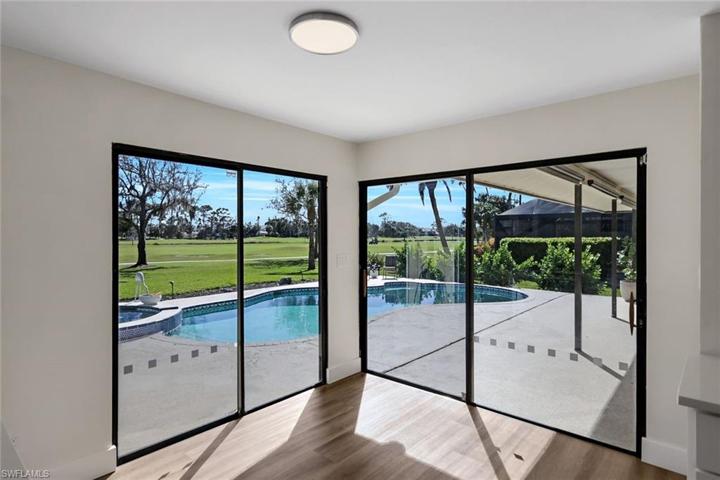 Sliders Leading To Pool Area From Kitchen