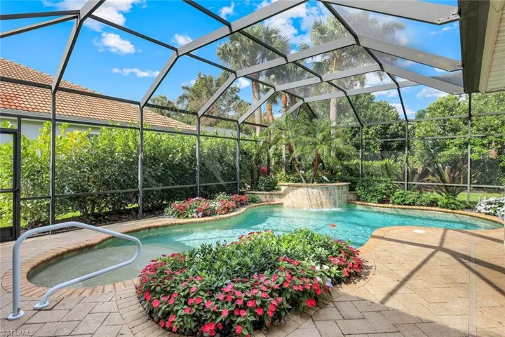 Freeform pool and spillover spa