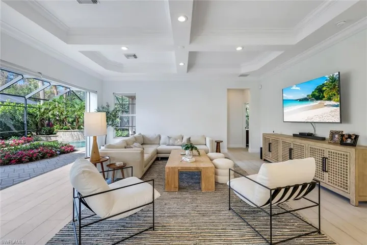 Family Room wall opens to freeform pool