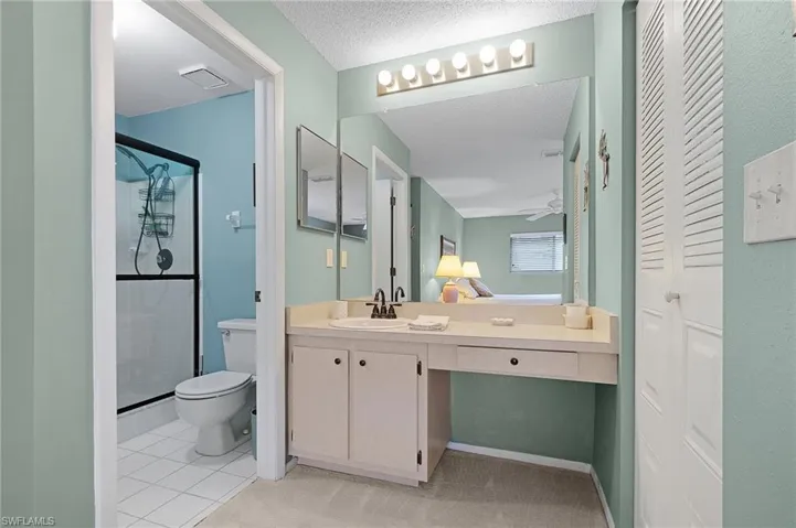 Step-in Shower & Walk-in closet on right.
