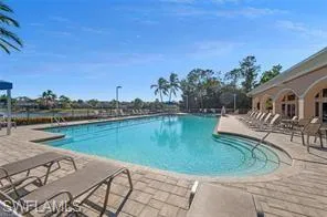 Pool with a patio area