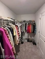 View of walk in closet