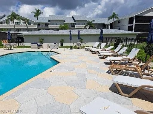 View of pool featuring a patio