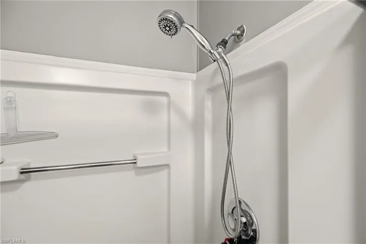 Bathroom view of a shower