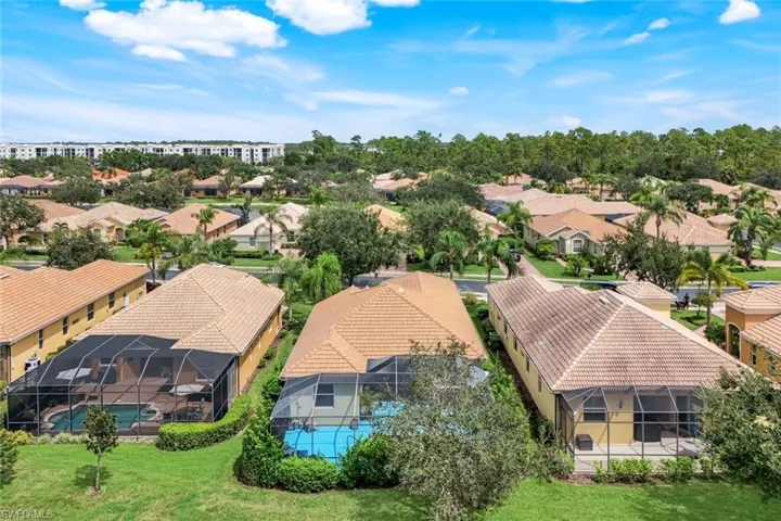 Aerial perspective of suburban area