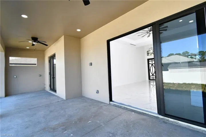 View of patio / terrace featuring ceiling fan