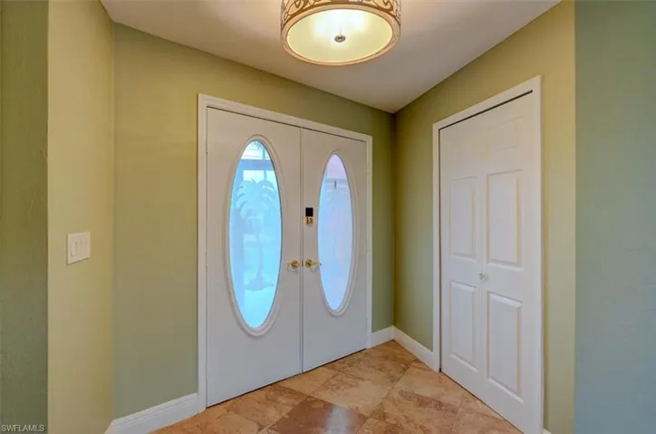Foyer entrance with french doors