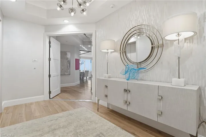 Step into the private entry foyer.