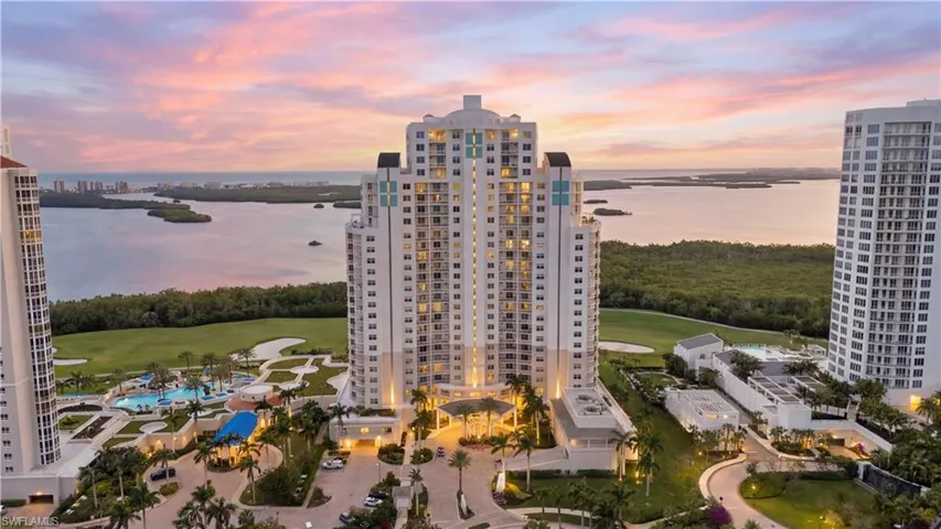 Where sunset skies frame the Gulf beyond.