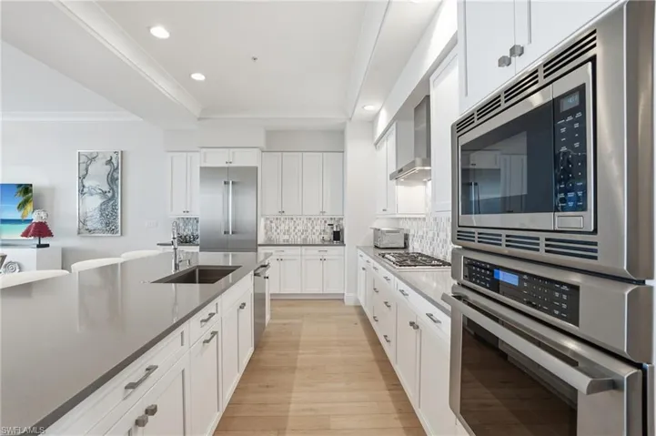 Generous counter space offers plenty of room for several chefs to work side by side.