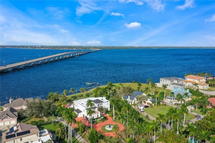 Bird's eye view with a river view