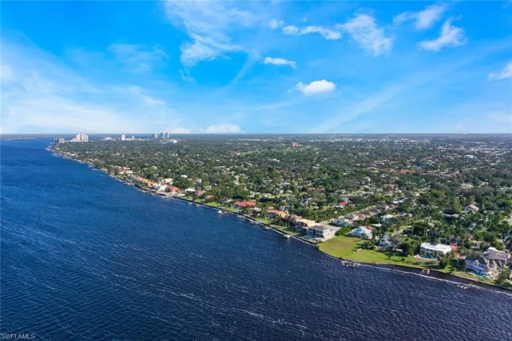 Bird's eye view featuring a river view