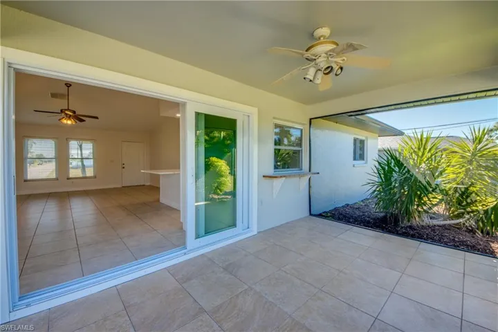 View of patio / terrace featuring a ceiling fan