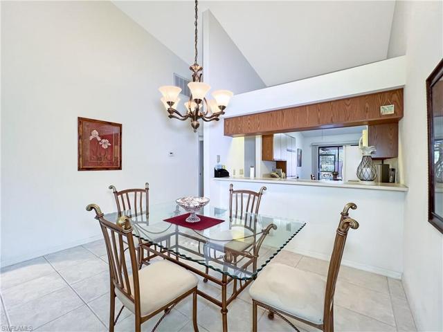 dining room to the kitchen